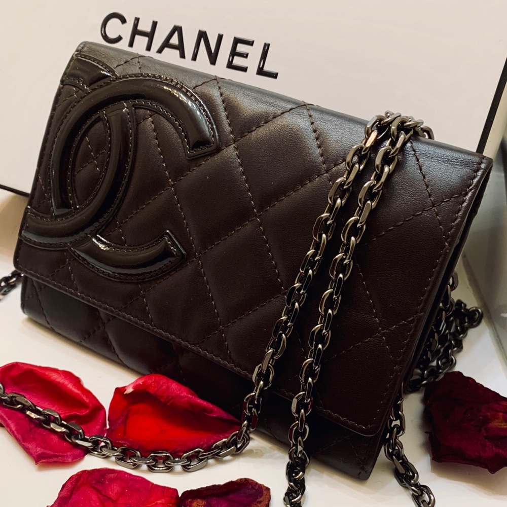 CHANEL Quilted Cambon Wallet w/ Chain